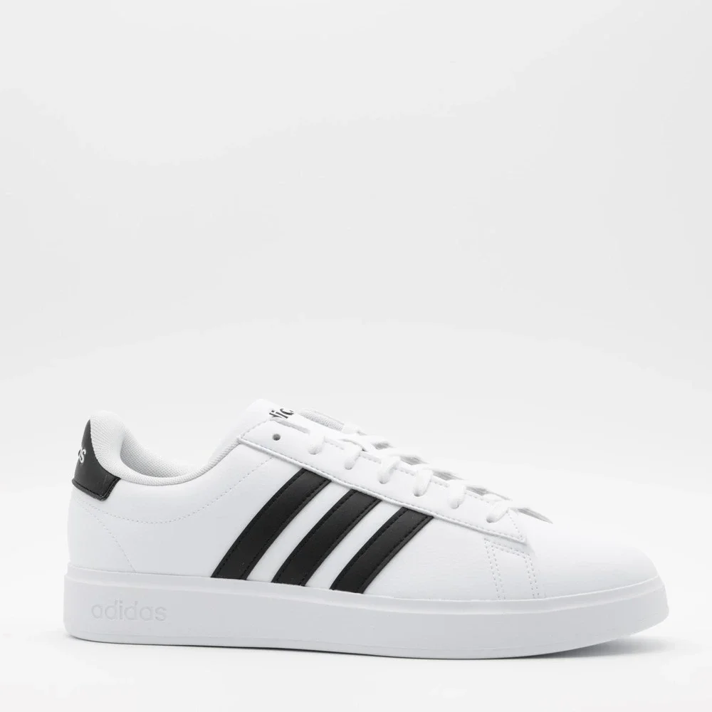 Adidas Men's Classic 3 Stripe Comfort Grand Court 2.0 Shoes White/Black 11.5‎